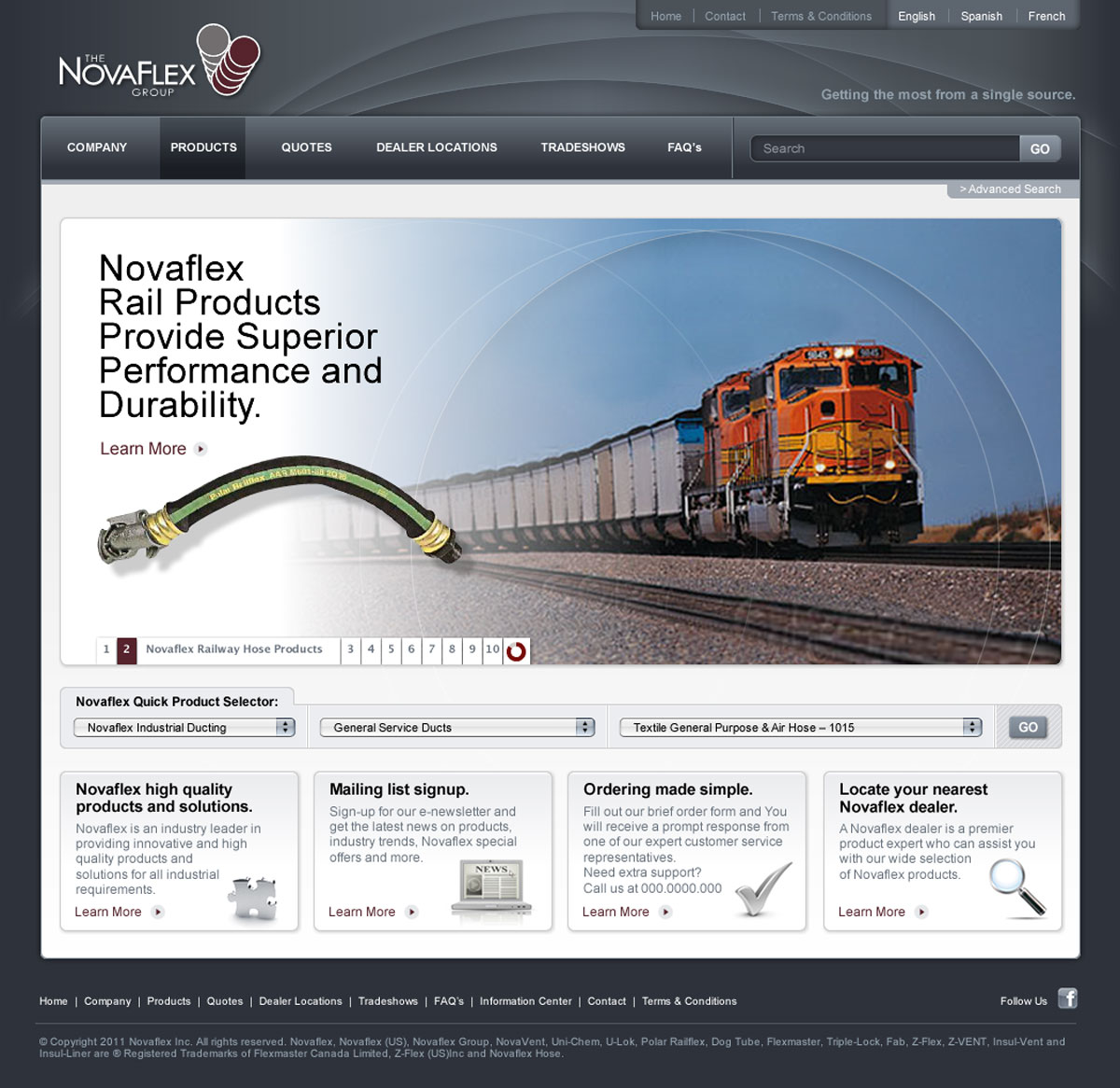 NovaFlex website